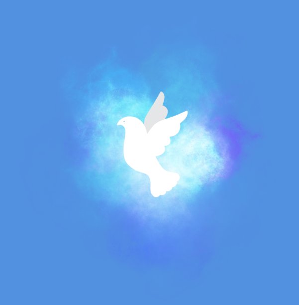 白色的鸽子。纯洁。自由。辐射的十字架。灵性。的信仰。希望。爱。图片下载