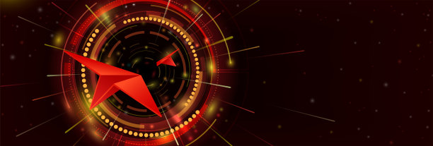 红纸飞机速度竞赛以成功为目标，抽象技术红背景，未来概念图片下载