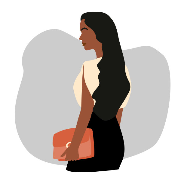 极简抽象的可爱女人肖像图片下载