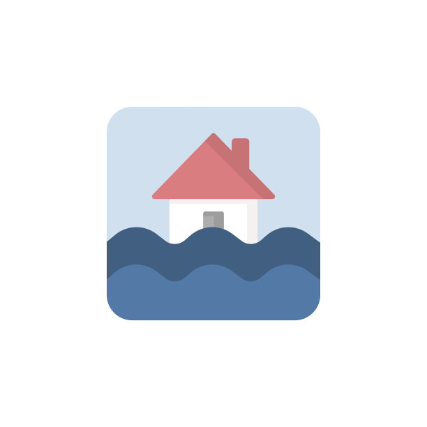 洪水平原图标孤立的天气图片下载