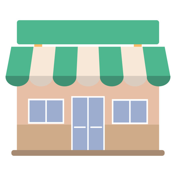 孤立的商店建筑图标图片下载