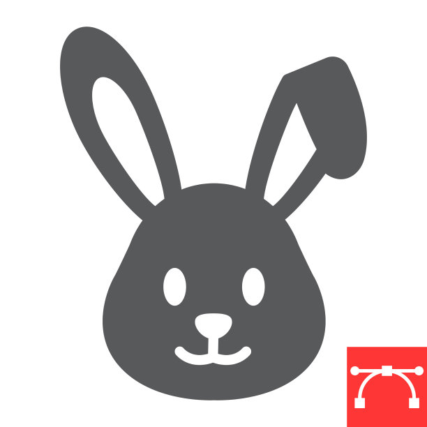 复活节兔子字形图标有趣和节日图片下载