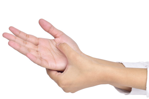 自我表演指压孤立在白色背景与剪切路径图片下载