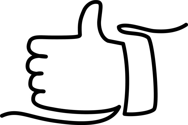 一条线设计手与拇指向上的图标图片下载