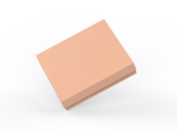 棕色细长的方形纸板包装盒模型，牛皮纸纸盒模型模板上孤立的白色背景，3d插图图片下载