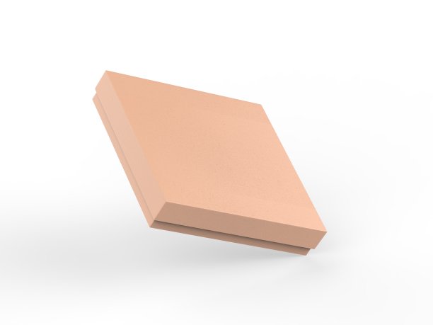 棕色细长的方形纸板包装盒模型，牛皮纸纸盒模型模板上孤立的白色背景，3d插图图片下载