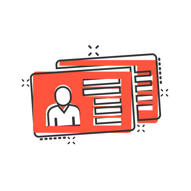 简历图标在漫画风格的合同文件图片下载