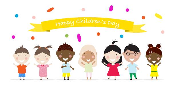 插图与小朋友庆祝儿童节。图片下载