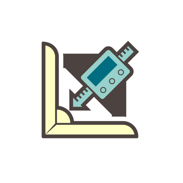 焊接质量检验检查或测试矢量图标设计。测量尺寸，深度和角度。图片下载