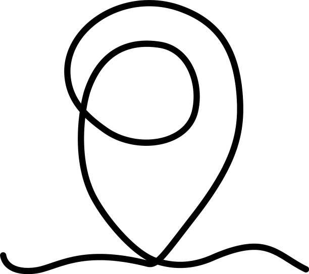 一条线设计定位引脚图标图片下载