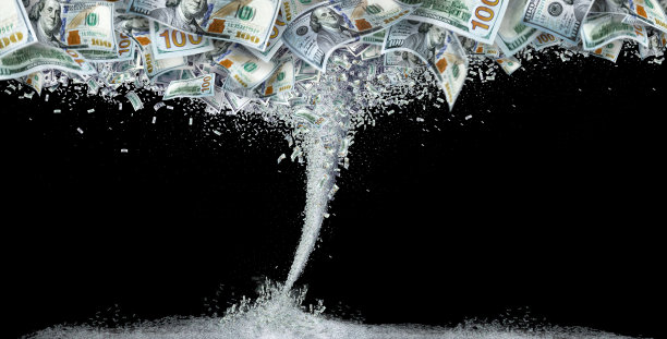 概念上的金钱风暴席卷了黑色图片下载