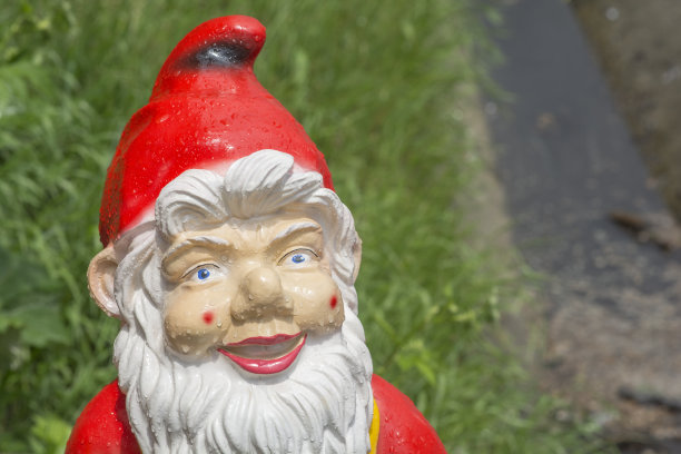 花园里笑容满面的闪亮圣诞老人图片下载