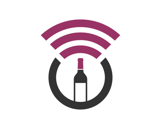 圆形wifi连接，中间有酒杯图片下载