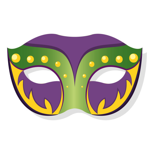 孤立的彩色狂欢节面具图片下载
