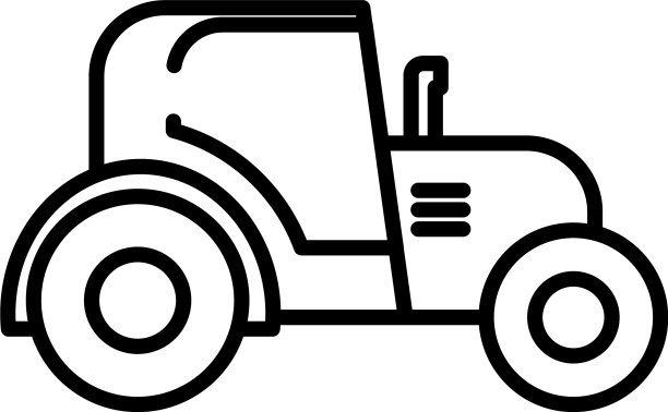 农用拖拉机图标半线风格图片下载