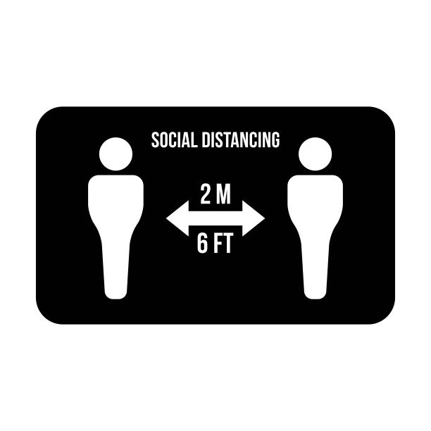 社会距离图标符号向量保持安全距离标志在一个象形图插图图片下载
