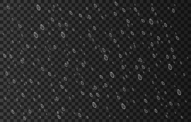 雨滴孤立在透明的背景。图片下载