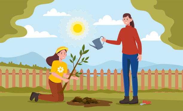 植树节插画素材ID：399423006