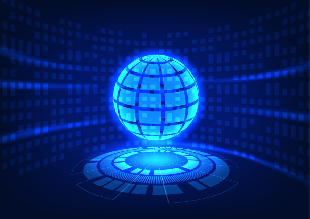 未来技术概念，蓝色矢量插图，抽象背景图片下载