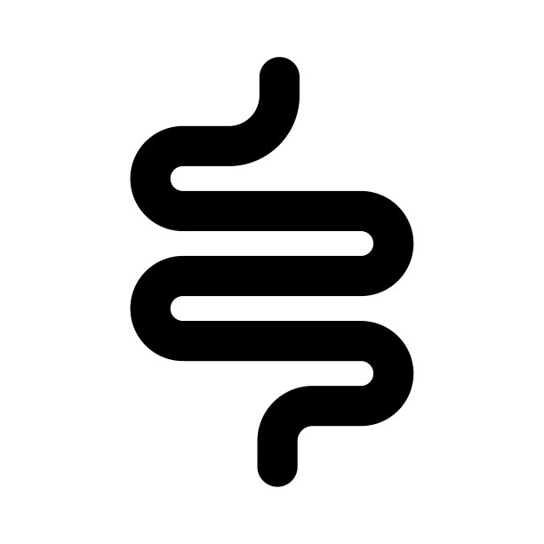 肠图标。肠道有助于将身体废物排泄成粪便。图片下载