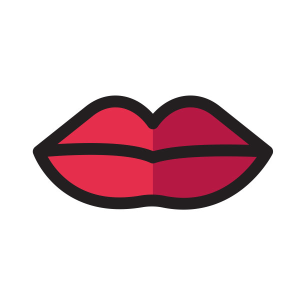 口图标。嘴唇张开，直到看到牙齿和舌头在嘴里。图片下载