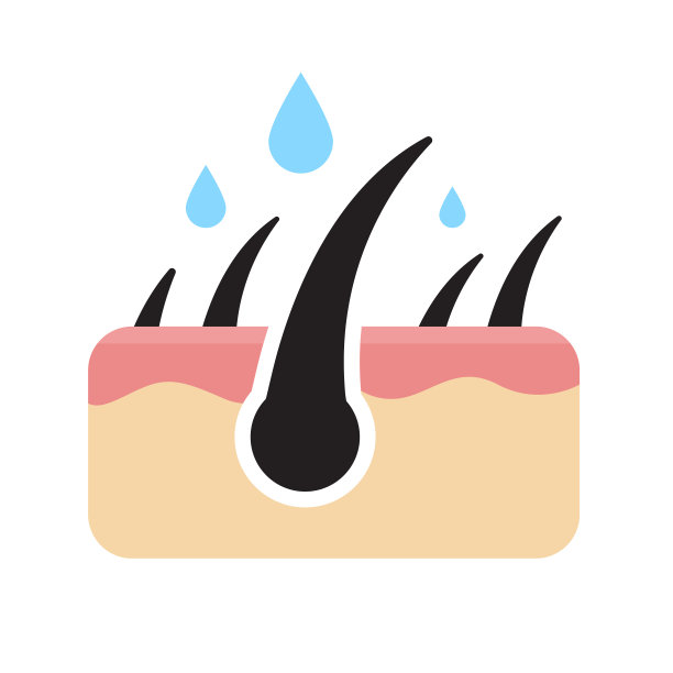 头发图标。人类皮肤上的头发护发理念解决脱发问题。图片下载