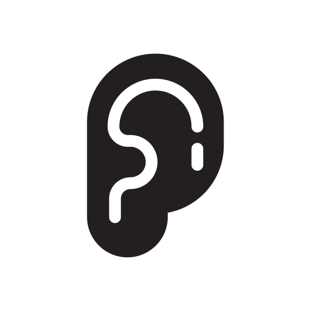 耳朵图标。耳线设计的概念听力问题孤立的背景图片下载