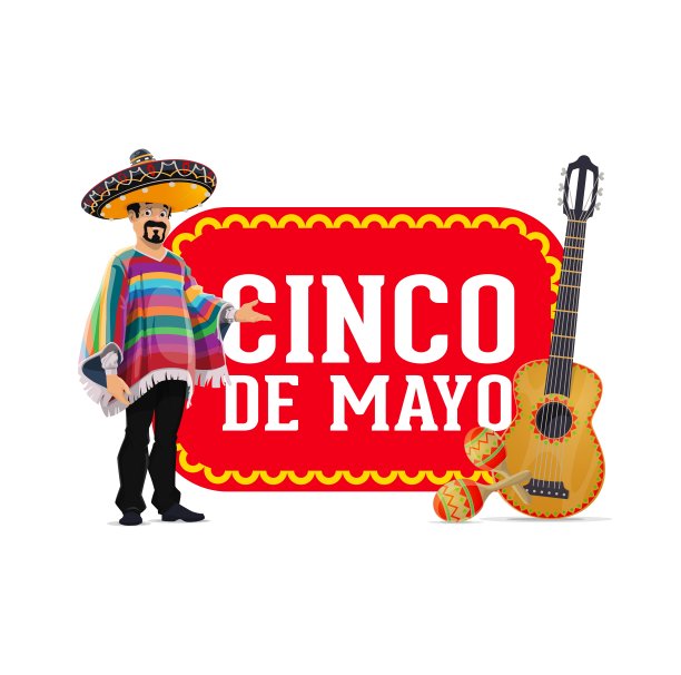 Cinco de Mayo，墨西哥吉他和马拉卡斯图片下载