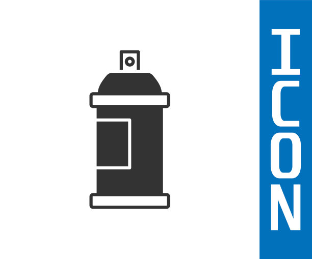 灰色喷漆可以在白色背景上孤立图标。向量图片下载