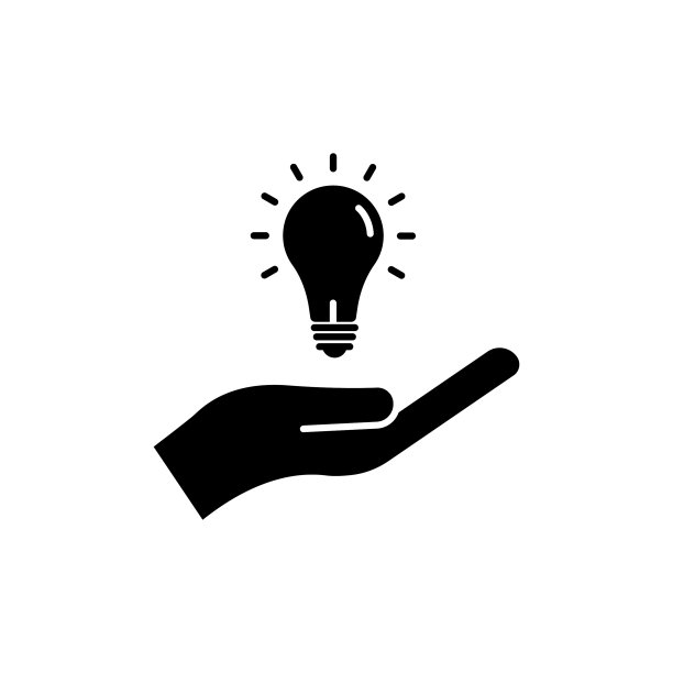 手与灯泡图标概念新想法图片下载