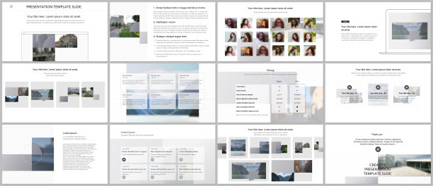 捆绑可编辑的业务模板的数字应用程序，web产品。矢量模板的网站设计，演示文稿，投资组合，演示幻灯片，传单，传单，小册子封面，年度报告。图片下载