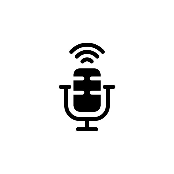 播客字形图标互联网上的东西白色图片下载