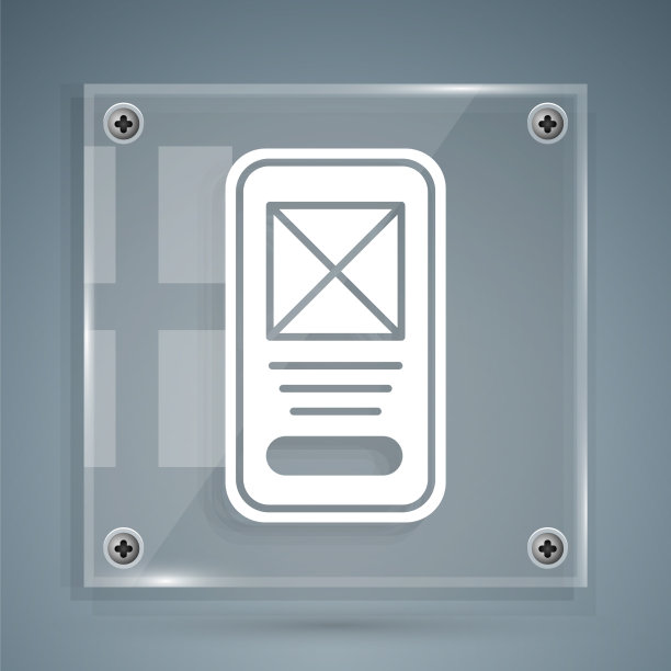 白色UI或ux设计图标孤立在灰色上图片下载