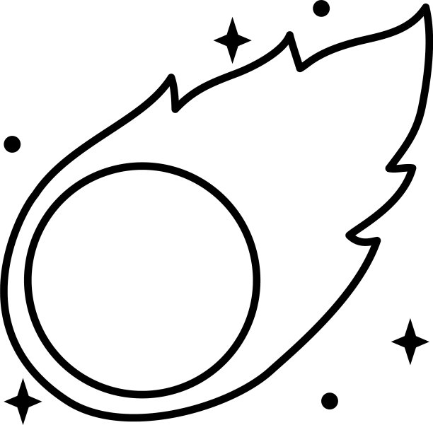太空陨石图标线条样式图片下载