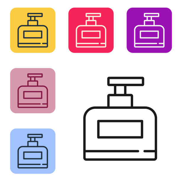 黑线瓶洗发水图标隔离上图片下载