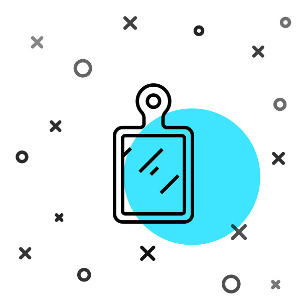 黑线切割板图标孤立在白色上图片下载