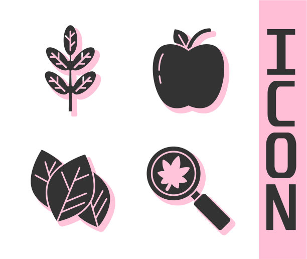 在放大镜上放上一片或几片叶子图片下载