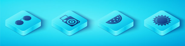 设置等距眼镜拍摄太阳和照相机图片下载