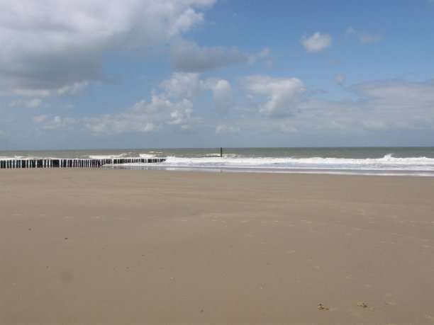 一个美丽的沙滩在荷兰海岸cadzand图片下载