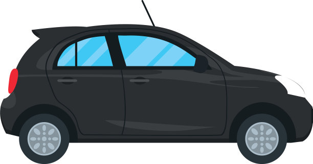 黑色掀背车图标彩色设计图片下载