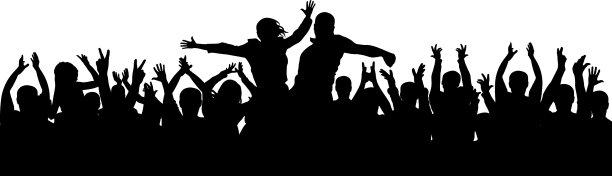 人群为一对剪影鼓掌图片下载