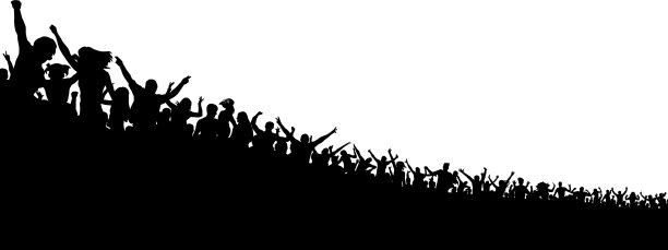 人群在白色背景上剪影图片下载