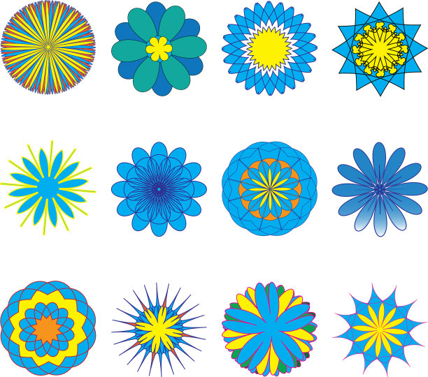 花集花画五彩缤纷图片下载