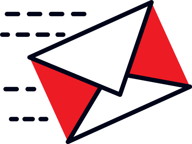 快速信封图标半线半色风格图片下载