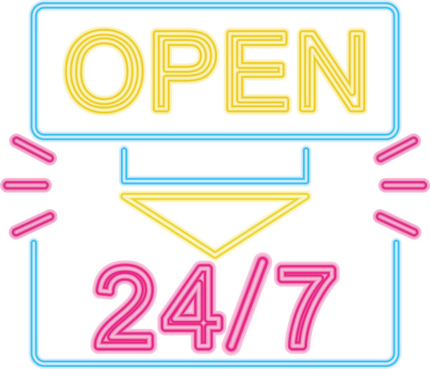 24开放霓虹灯7图标彩色设计图片下载