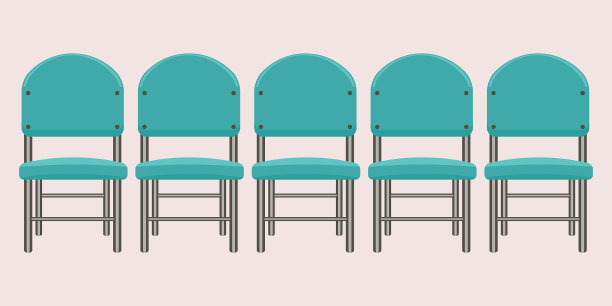 将红色塑料椅子与扁平和坚固组合图片下载