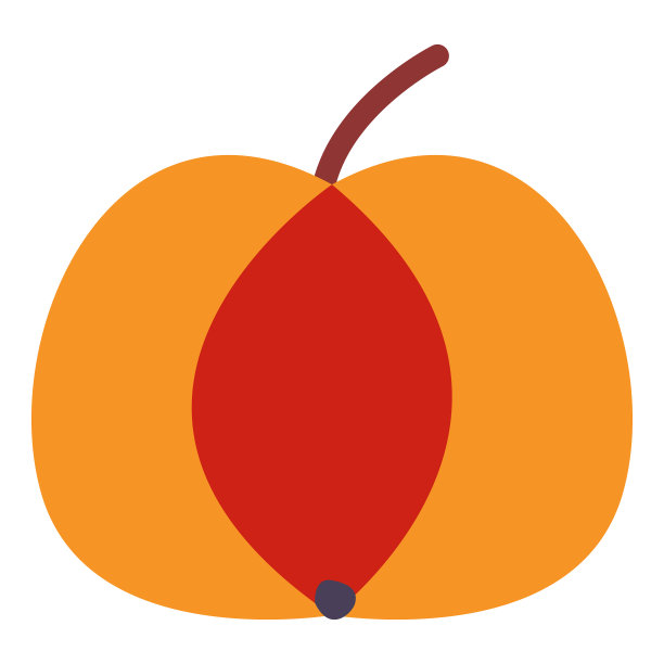 红色和黄色的南瓜孤立在白色上图片下载