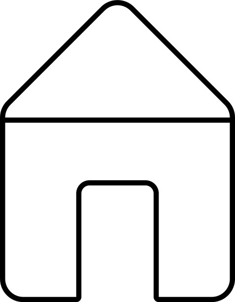房屋图标线条风格图片下载