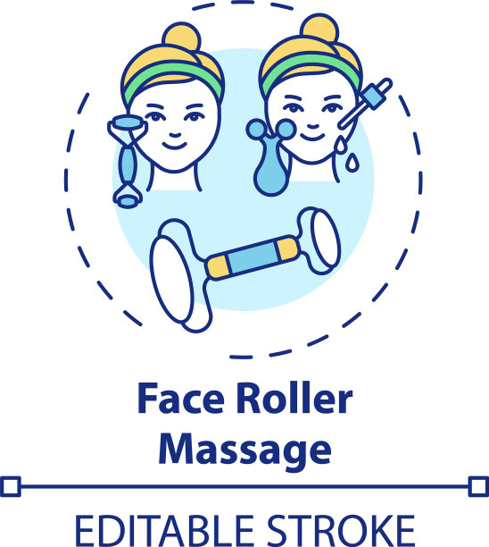 脸部滚轮按摩概念图标图片下载