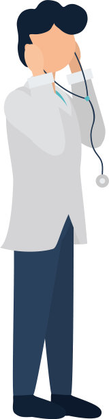 医生与听诊器平式图片下载